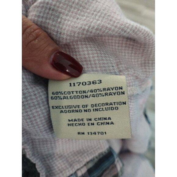 Boston Traders Womens Blue and Purple Plaid Button Down Shirt Jacket Hooded Shac - Picture 5 of 12